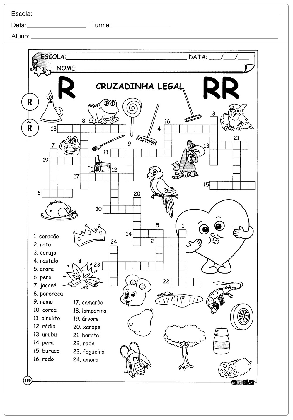 Complete as palavras com R ou RR