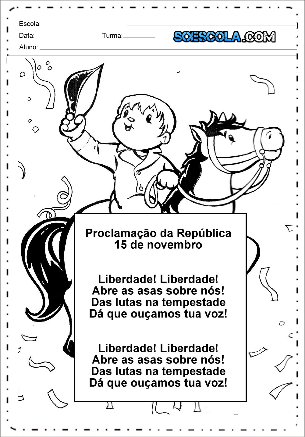 10 Atividades Proclamação da Republica - Para Imprimir - Series Iniciais.