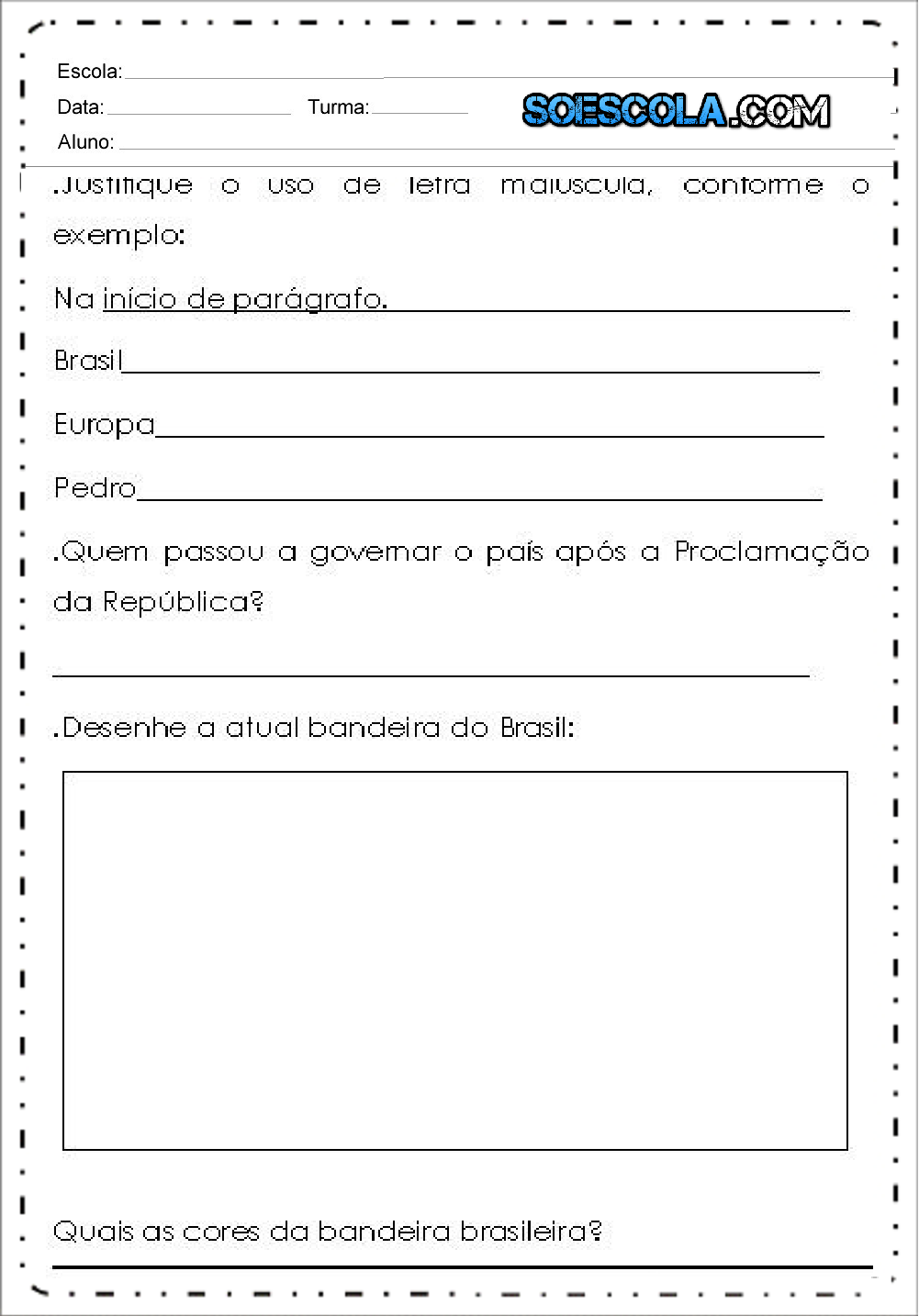 10 Atividades Proclamação da Republica - Para Imprimir - Series Iniciais.