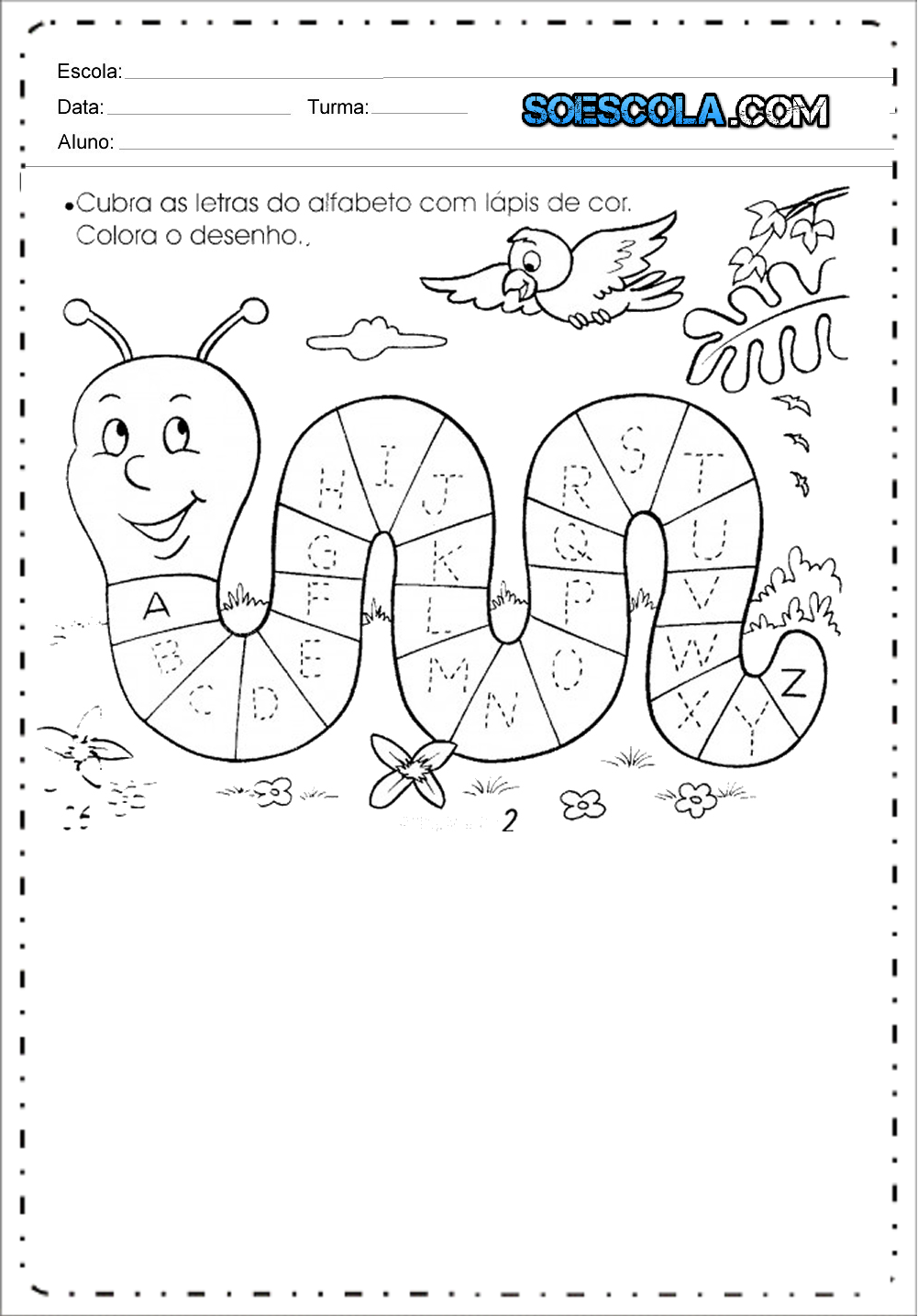 Alfabeto Pontilhado - Atividades Educativas para imprimir.