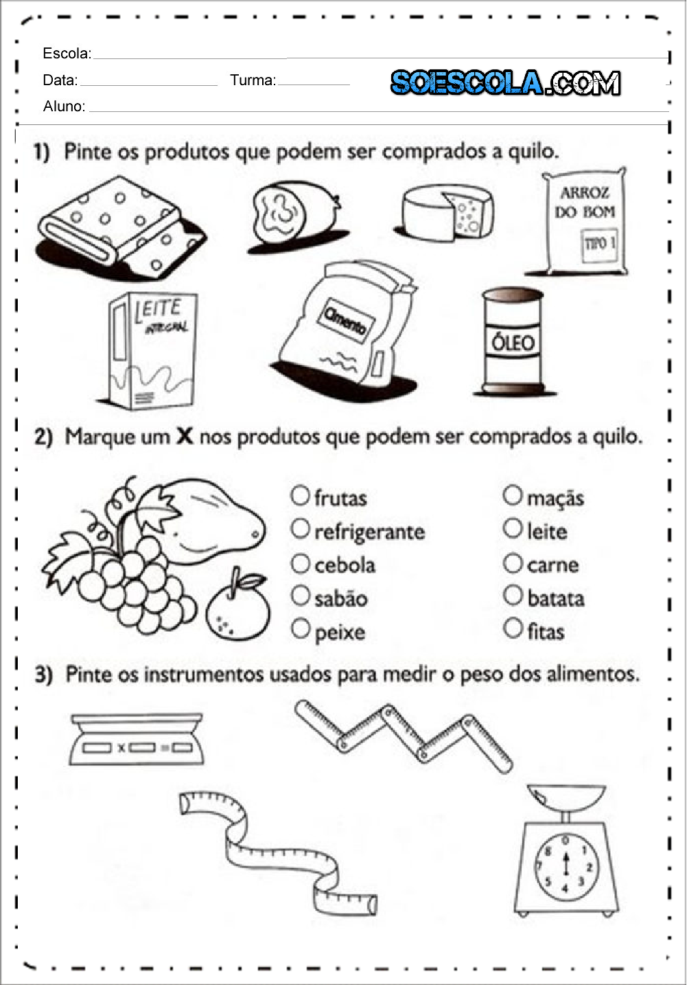 Atividade medida de capacidade - Para Imprimir - Series Iniciais.