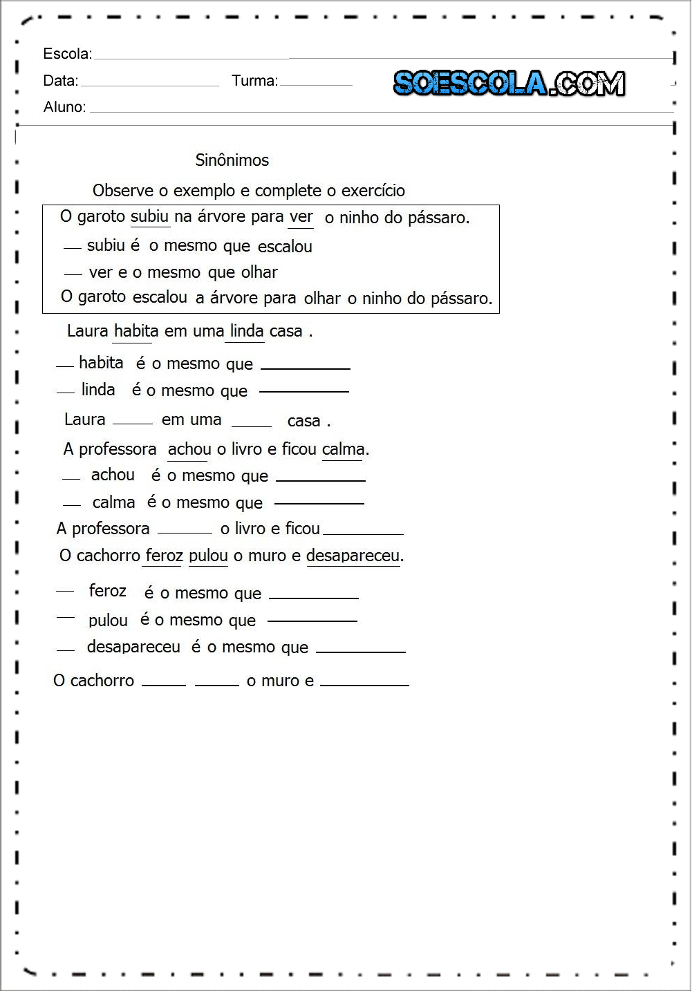 Aula 11 - Sinônimo, Antônimo