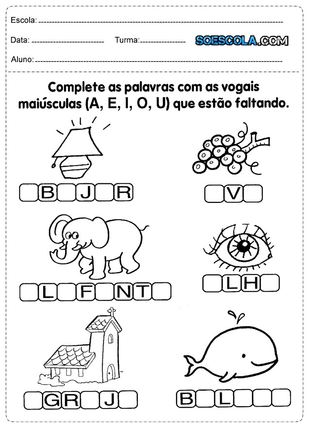 17 Atividades de Alfabetização - Para imprimir - Series Iniciais