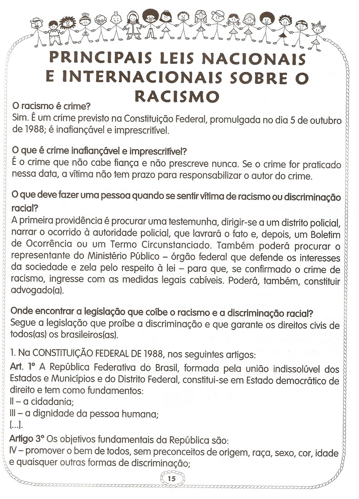 Atividades de Interpretação de texto sobre Racismo para imprimir.