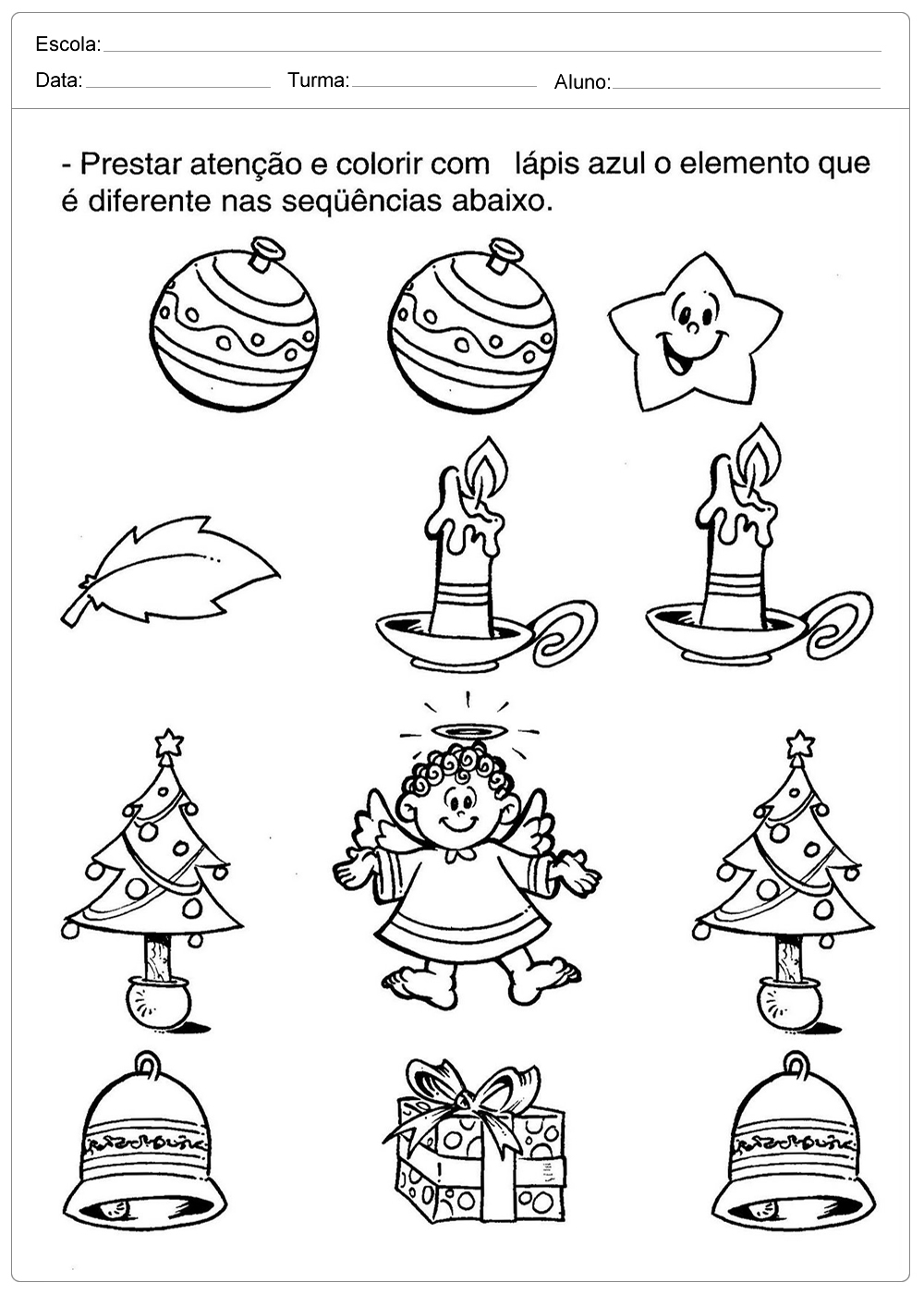 Atividades de Natal - Para imprimir - Series Iniciais.