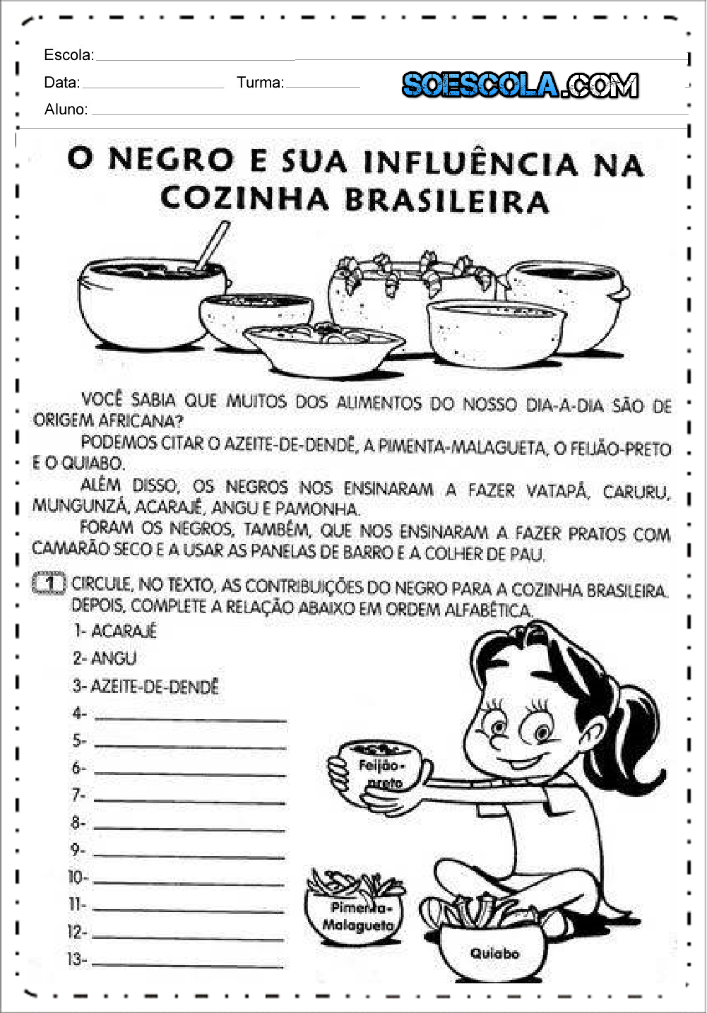 Atividades Dia da Consciência Negra - Para Imprimir - Series Iniciais.