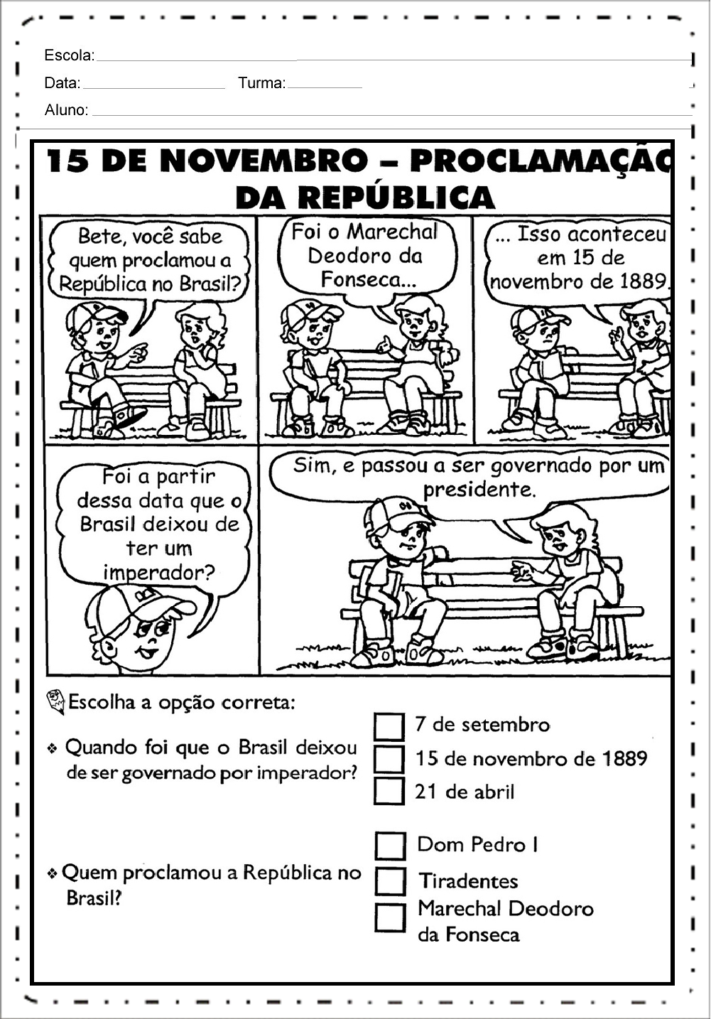 24 Atividades Proclamação da Republica - Para Imprimir - Baixe em PDF.