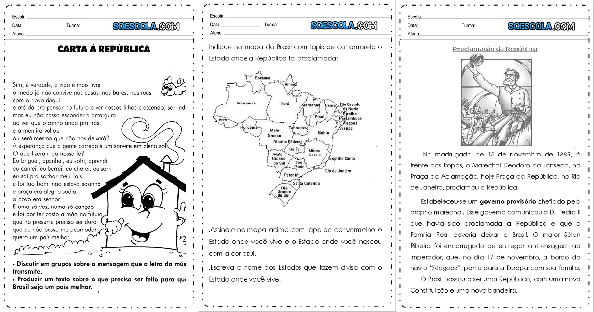 República Proclamada! - Atividade Proclamação da República no Brasil