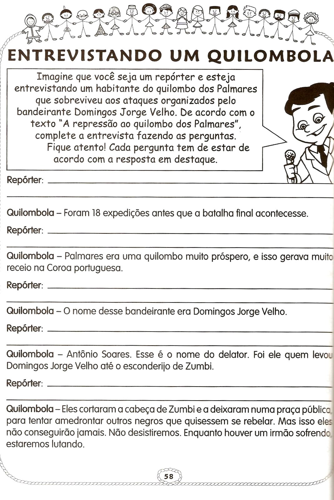 Atividades sobre Consciência Negra - Zumbi - Quilombo dos palmares