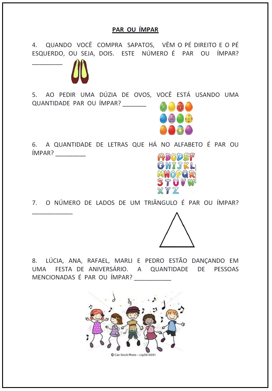 Avaliação de Matemática 2 ano para 4 Bimestre - Para imprimir