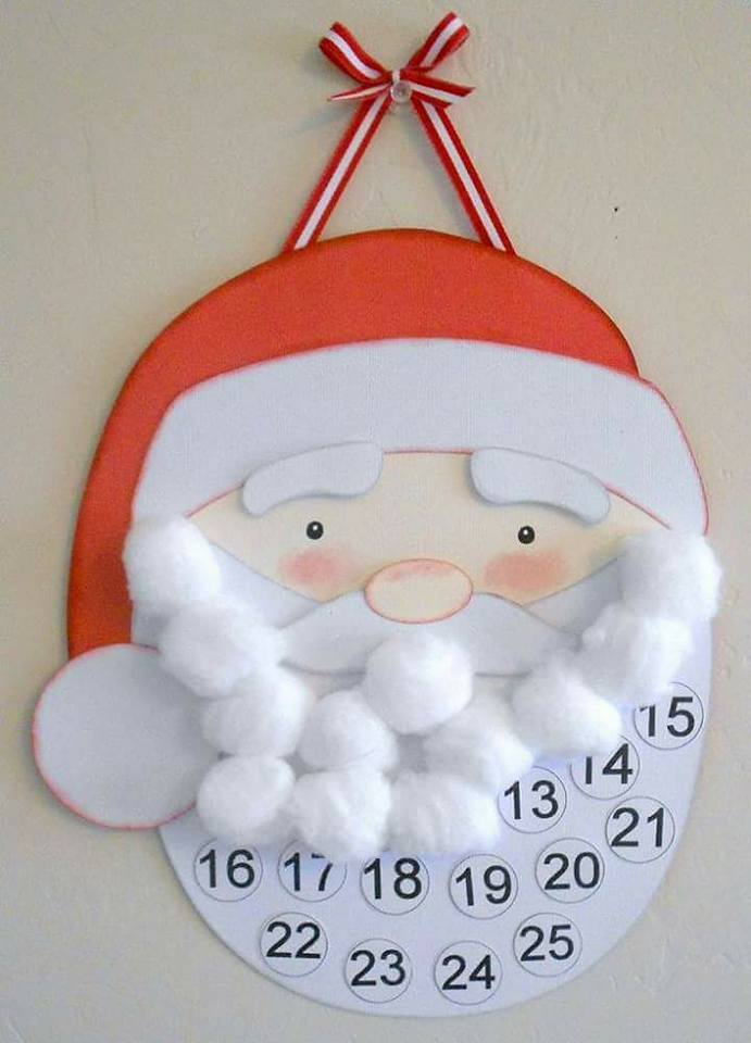 Calendário Papai Noel com moldes para imprimir - Natal