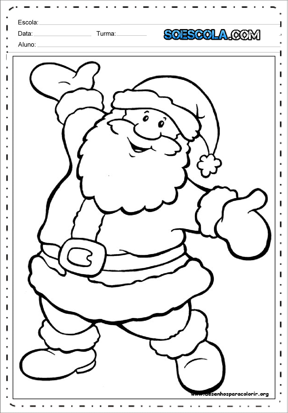 Desenhos de Papai Noel para Colorir e Imprimir - Desenhos de Natal.