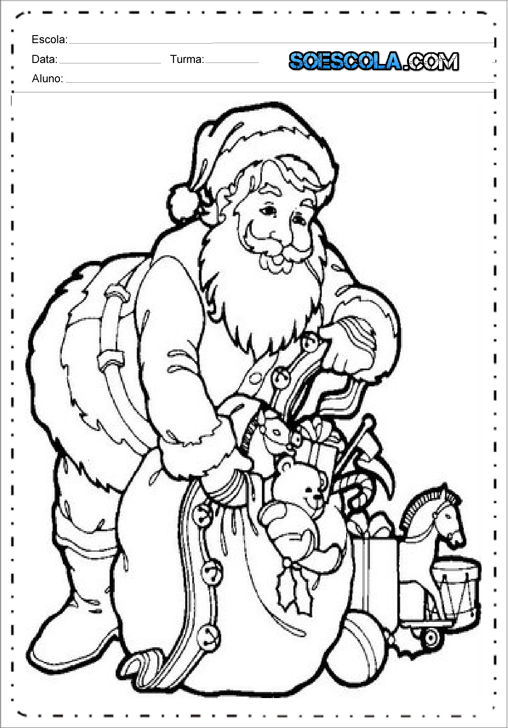 Desenhos de Papai Noel para Colorir e Imprimir - Desenhos de Natal.