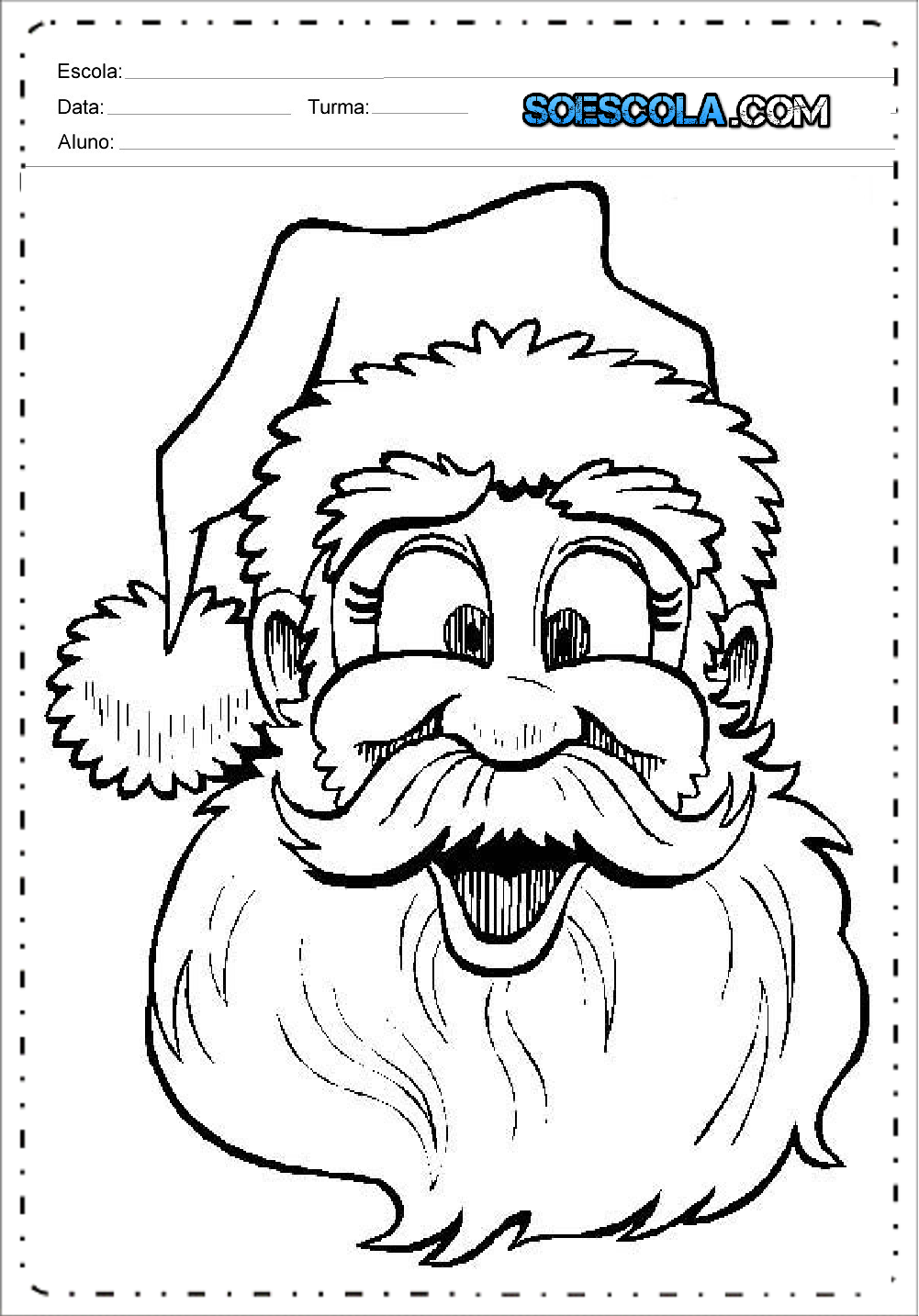 Desenho de papai noel no exame médico para colorir e imprimir