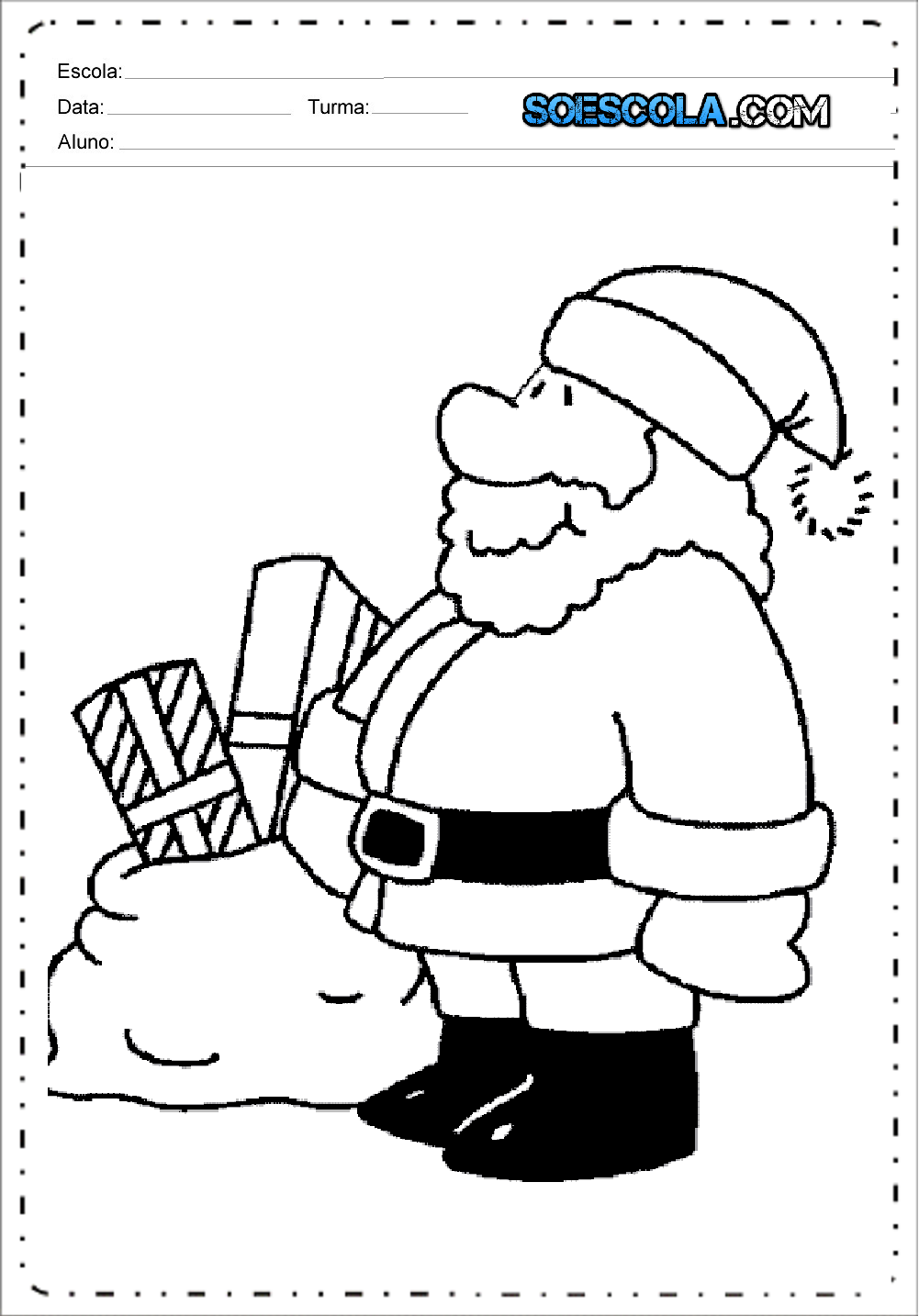 Desenhos de Papai Noel para Colorir e Imprimir - Desenhos de Natal.