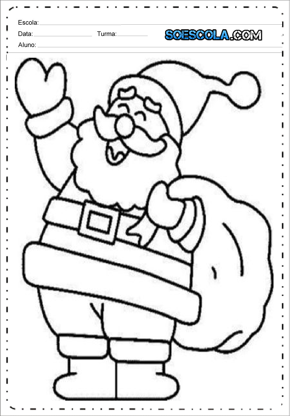 Desenhos de Papai Noel para Colorir e Imprimir - Desenhos de Natal.
