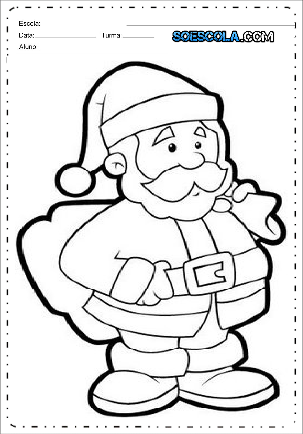 Desenhos de Papai Noel para Colorir e Imprimir - Desenhos de Natal.