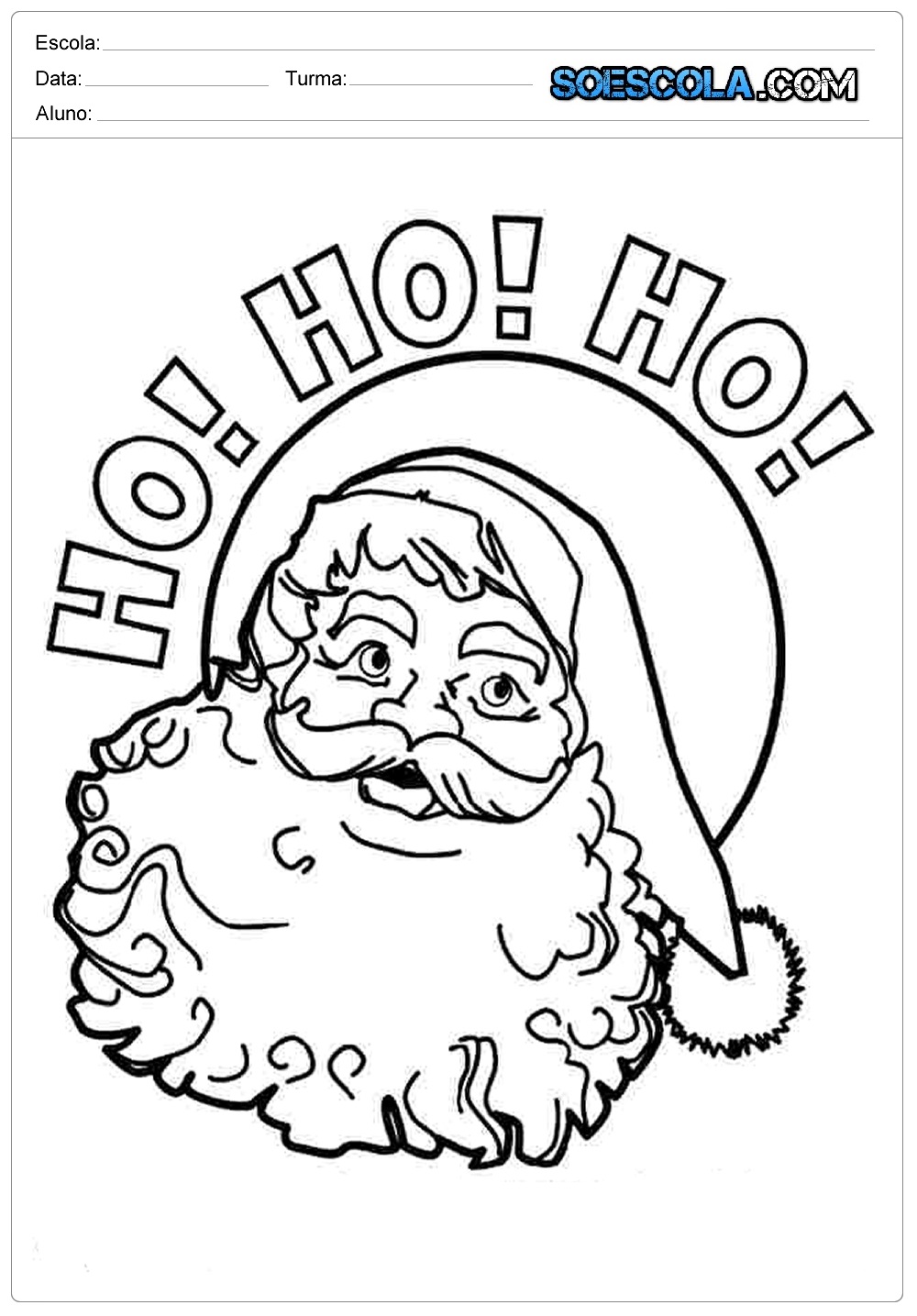 20 Desenhos de Natal para Colorir e Imprimir - Papai Noel em PDF.