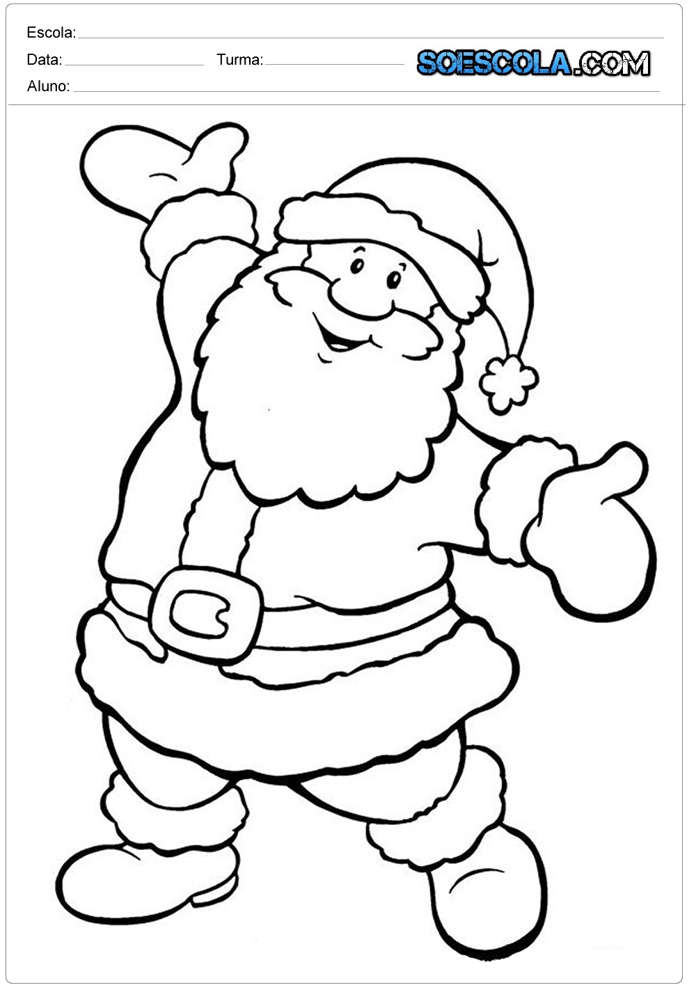 desenhos-de-papai-noel-para-colorir-merry-christmas — SÓ ESCOLA