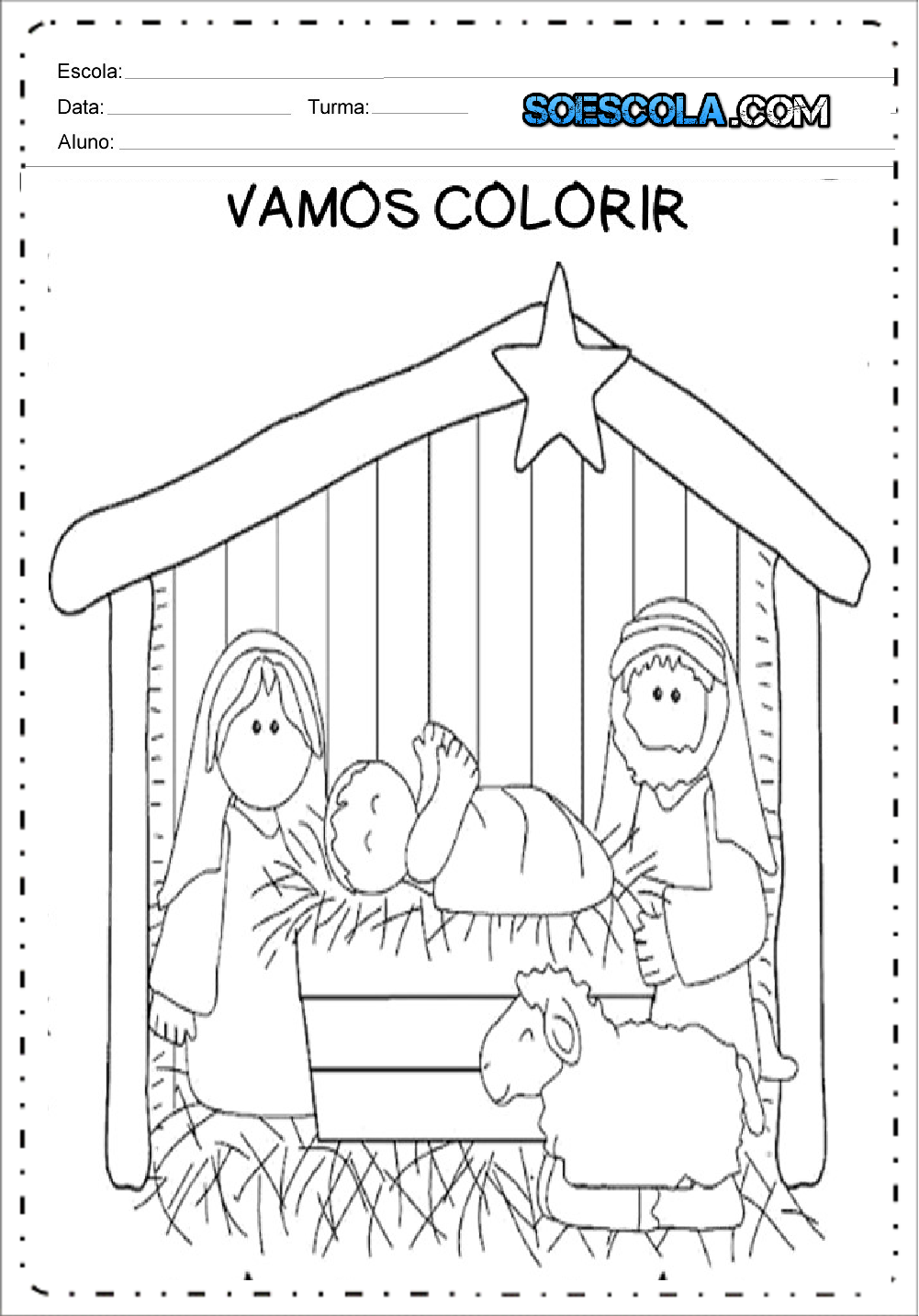 Desenhos do Natal para Colorir e Imprimir - 25 de Dezembro.
