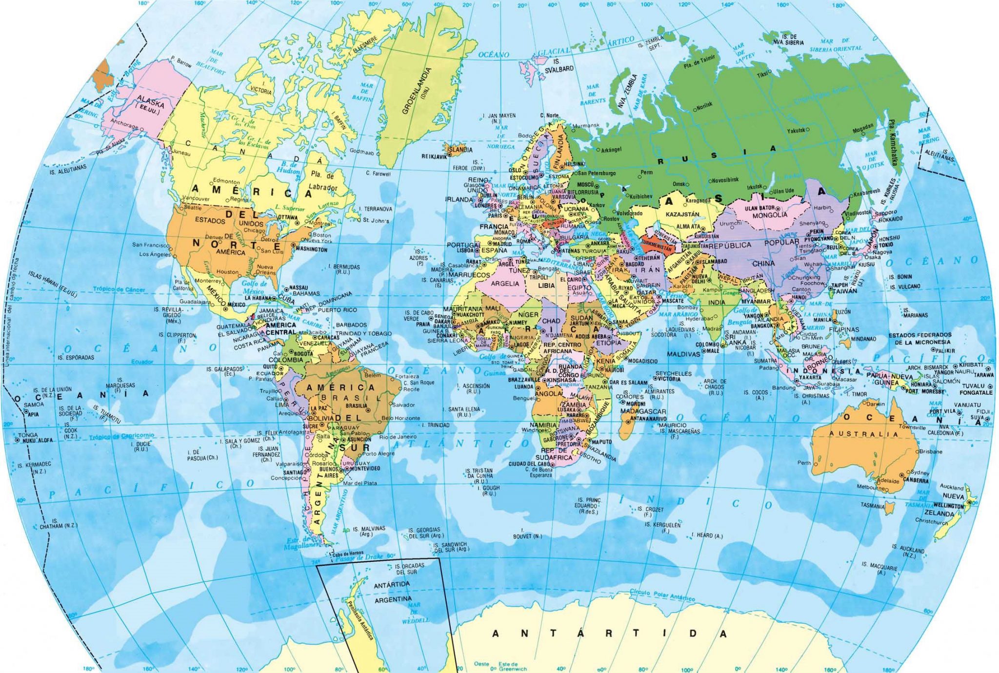 Mapa mundial do mundo — SÓ ESCOLA