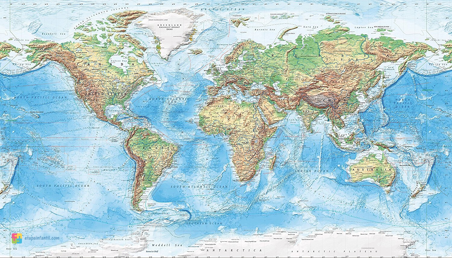 Mapa Múndi: físico, geológico, mundial, terrestre, topográfico e antigo.