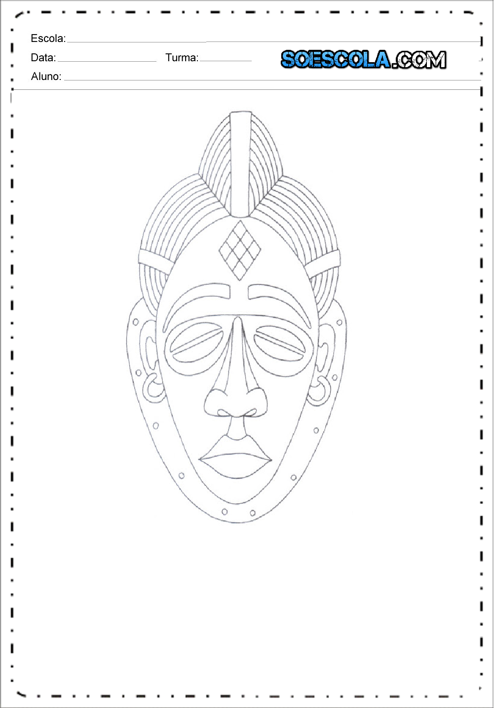 Máscaras Dia da Consciência Negra - Para Imprimir - Máscaras Africanas
