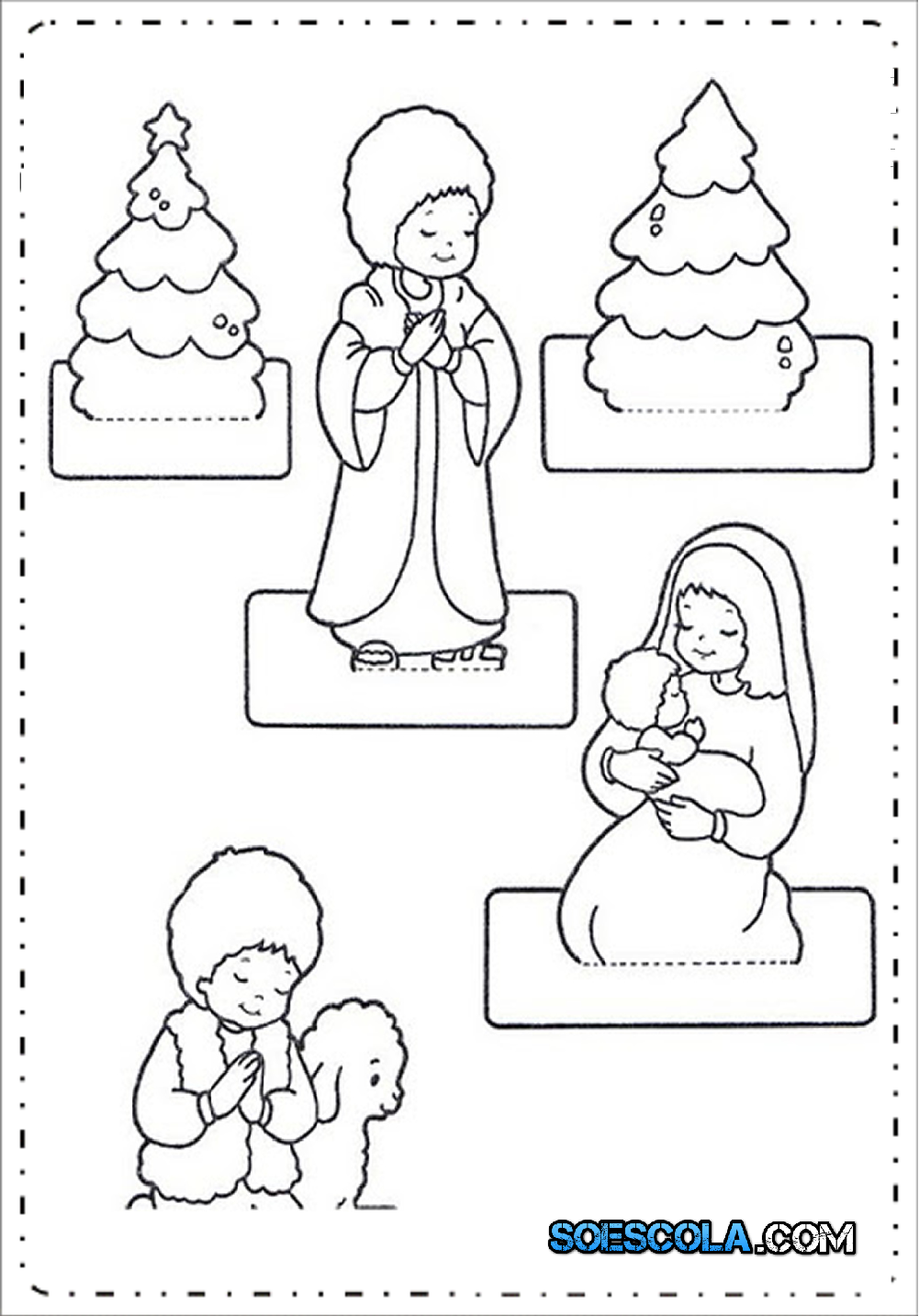 Moldes de Presépio de Natal para Imprimir e Montar - Modelos em PDF.