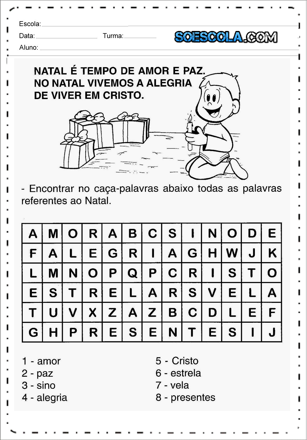 Atividades de Natal para Ensino Fundamental para imprimir