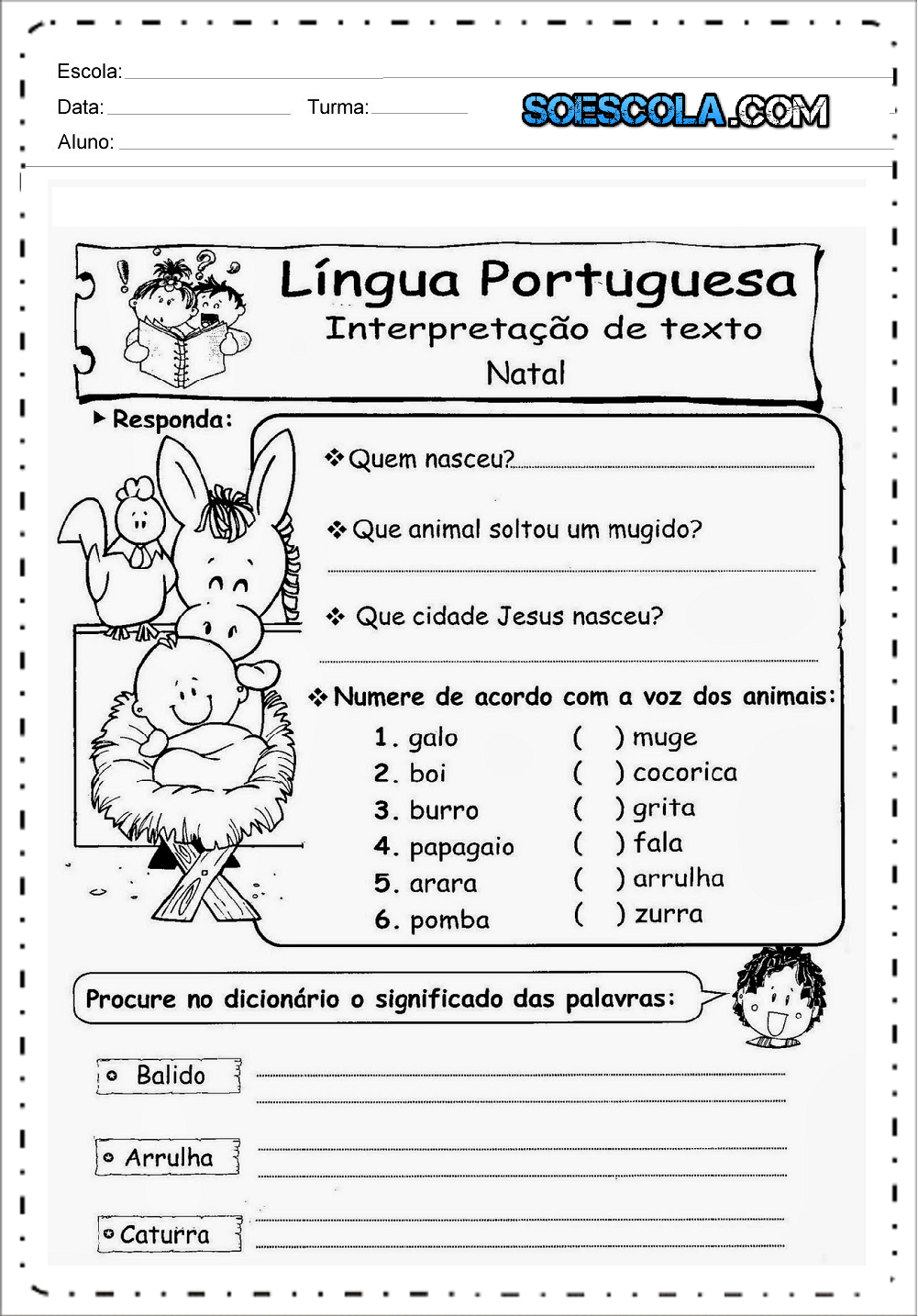 Atividades de Natal para Ensino Fundamental para imprimir