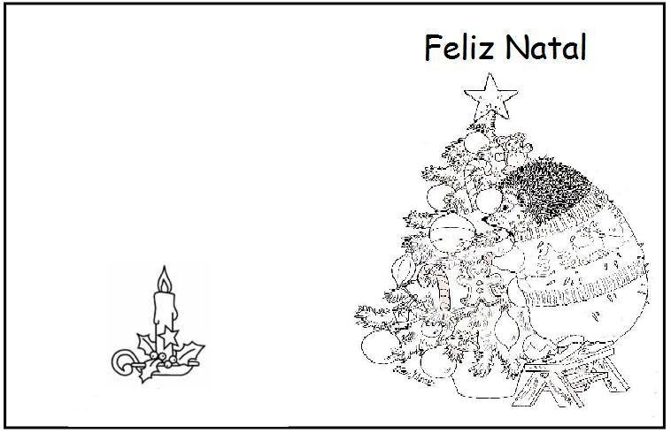 Cartões de natal para colorir e imprimir - Cartão Natalino