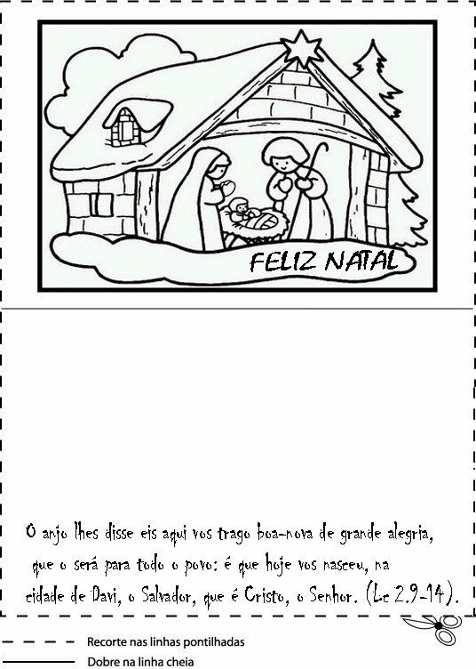 Cartões de natal para colorir e imprimir - Cartão Natalino