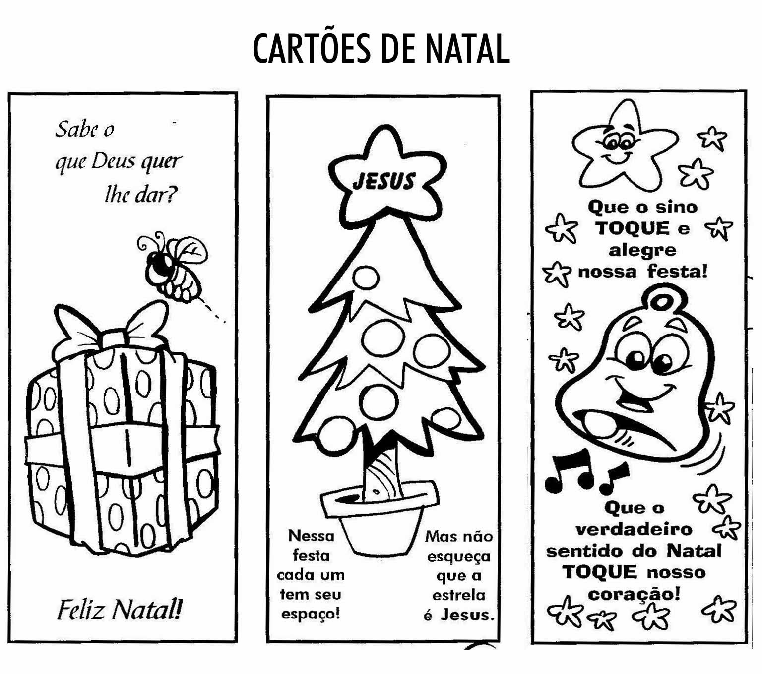 Cartões de natal para colorir e imprimir - Cartão Natalino