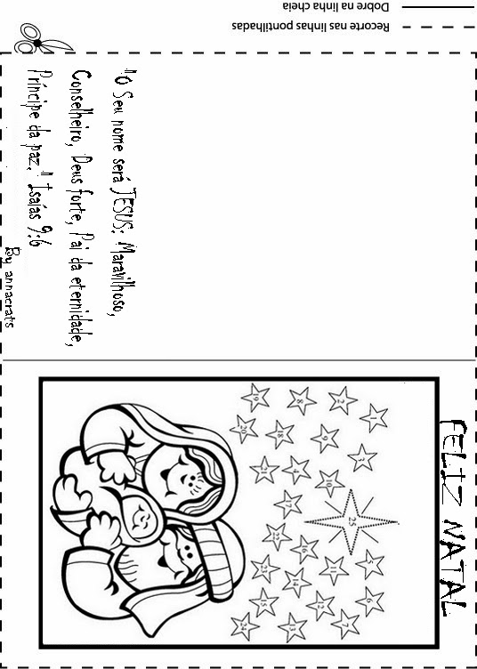 Cartões de natal para colorir e imprimir - Cartão Natalino