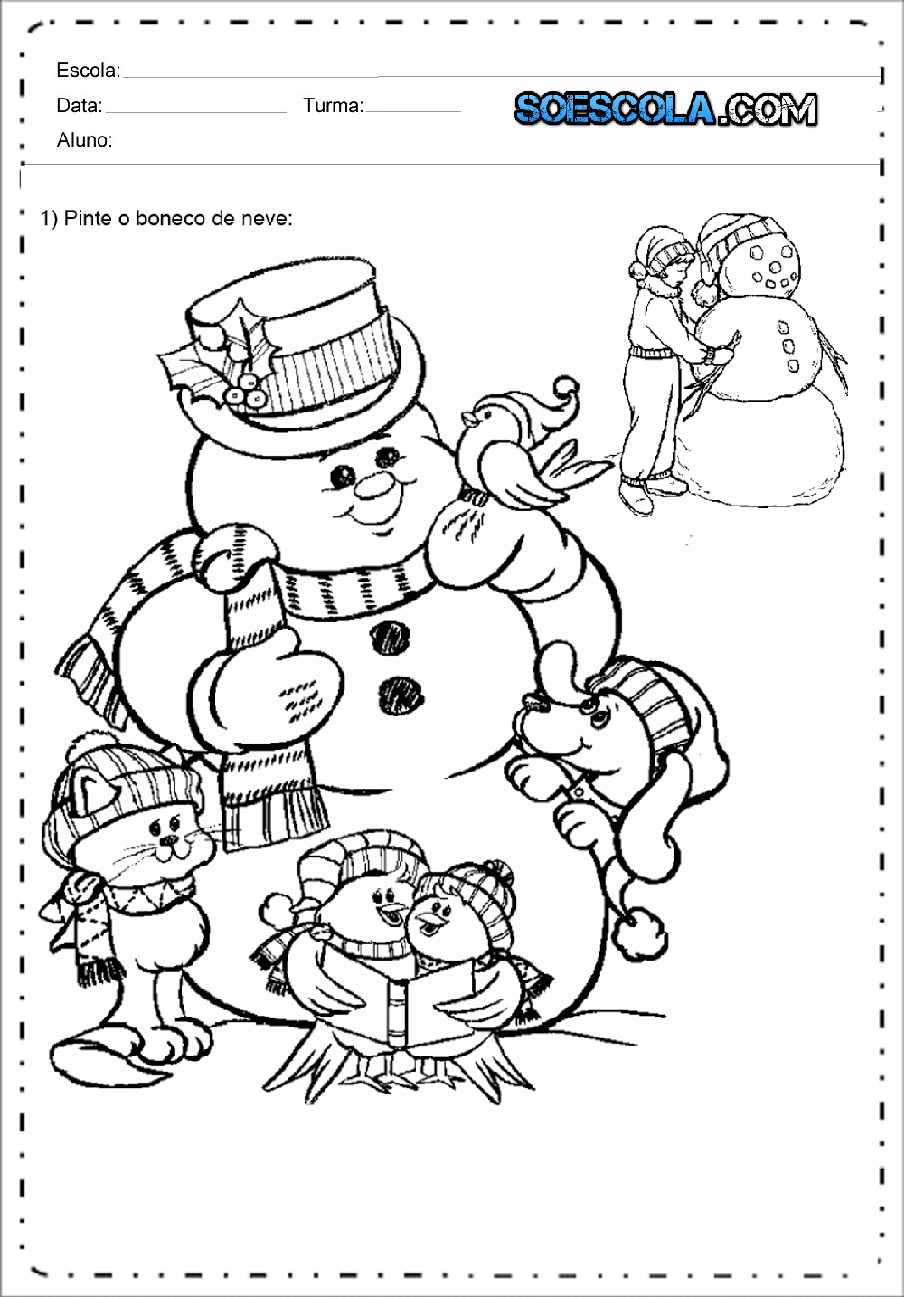 Desenhos de Boneco de Neve de Natal para colorir – Desenhos Natalinos