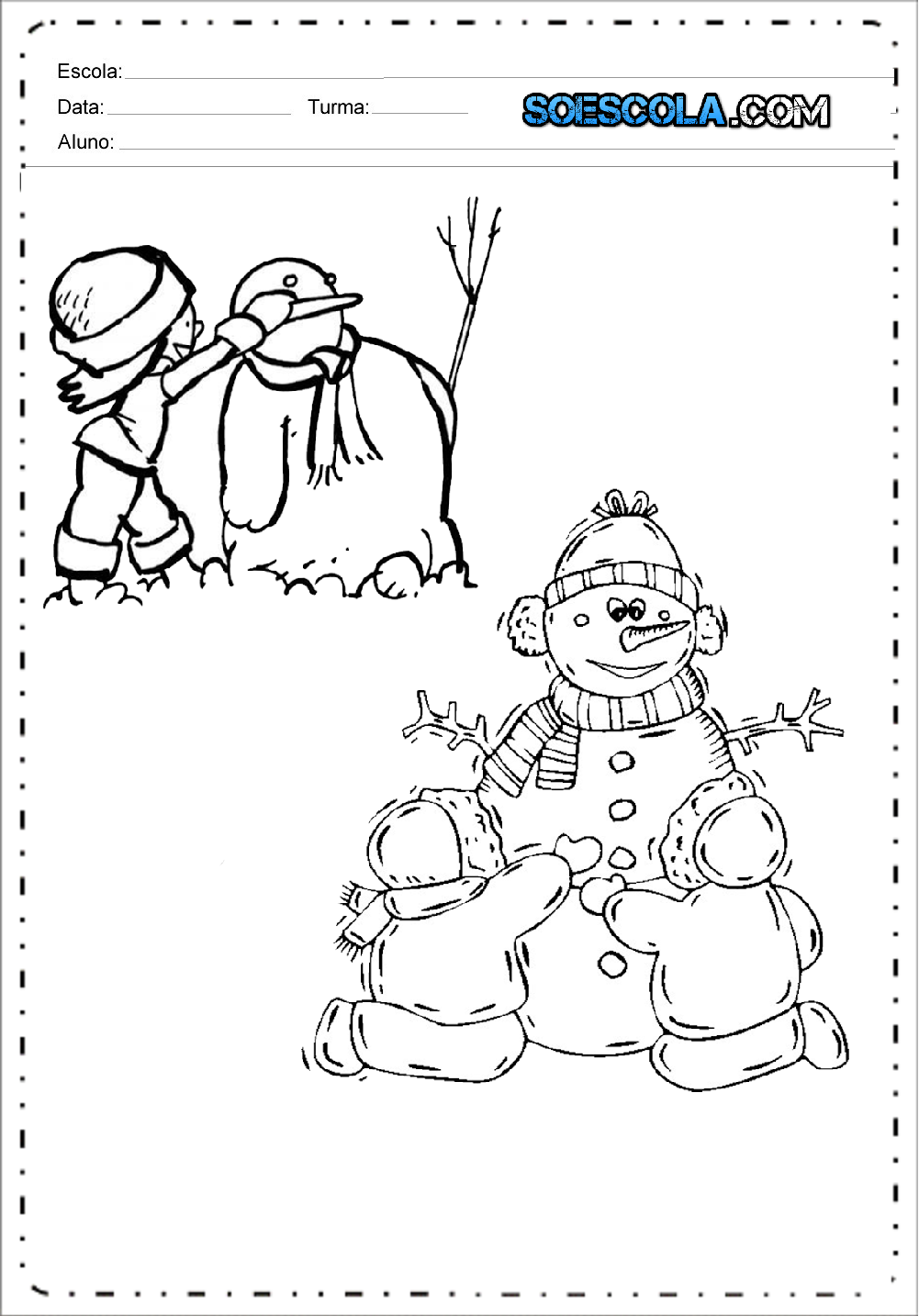 Desenhos de Boneco de Neve de Natal para colorir – Desenhos Natalinos