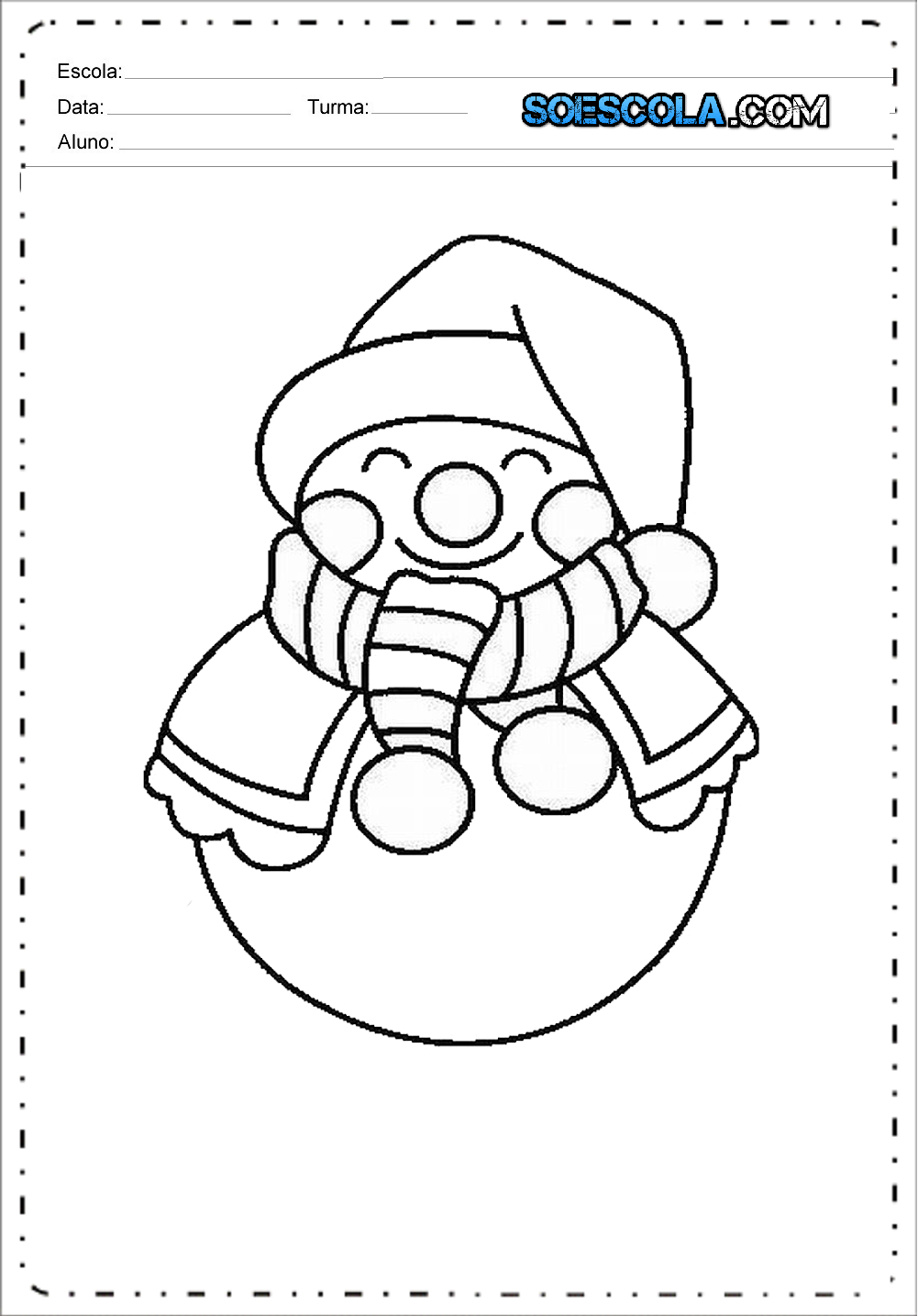 Desenhos de Boneco de Neve de Natal para colorir – Desenhos Natalinos