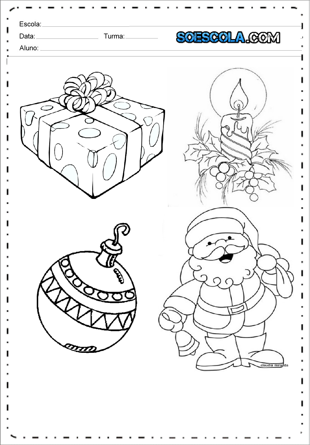 Atividades Educação Infantil: DESENHOS PARA COLORIR NATAL - 12 PÁGINAS