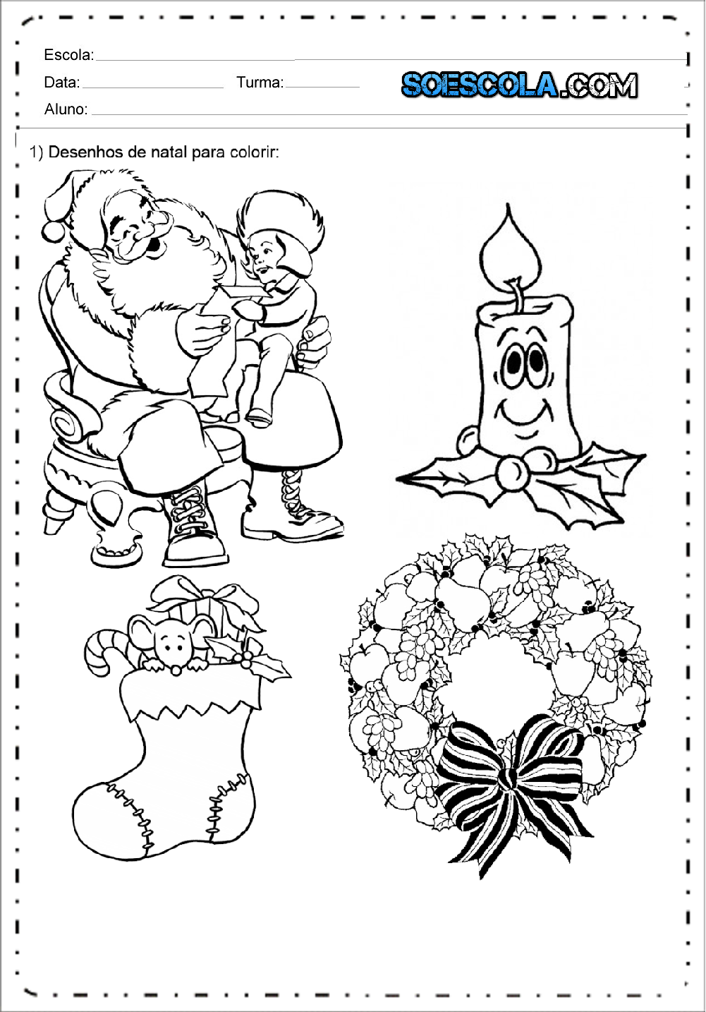Desenhos De Natal Para Colorir E Imprimir Desenhos Natalinos — SÓ Escola