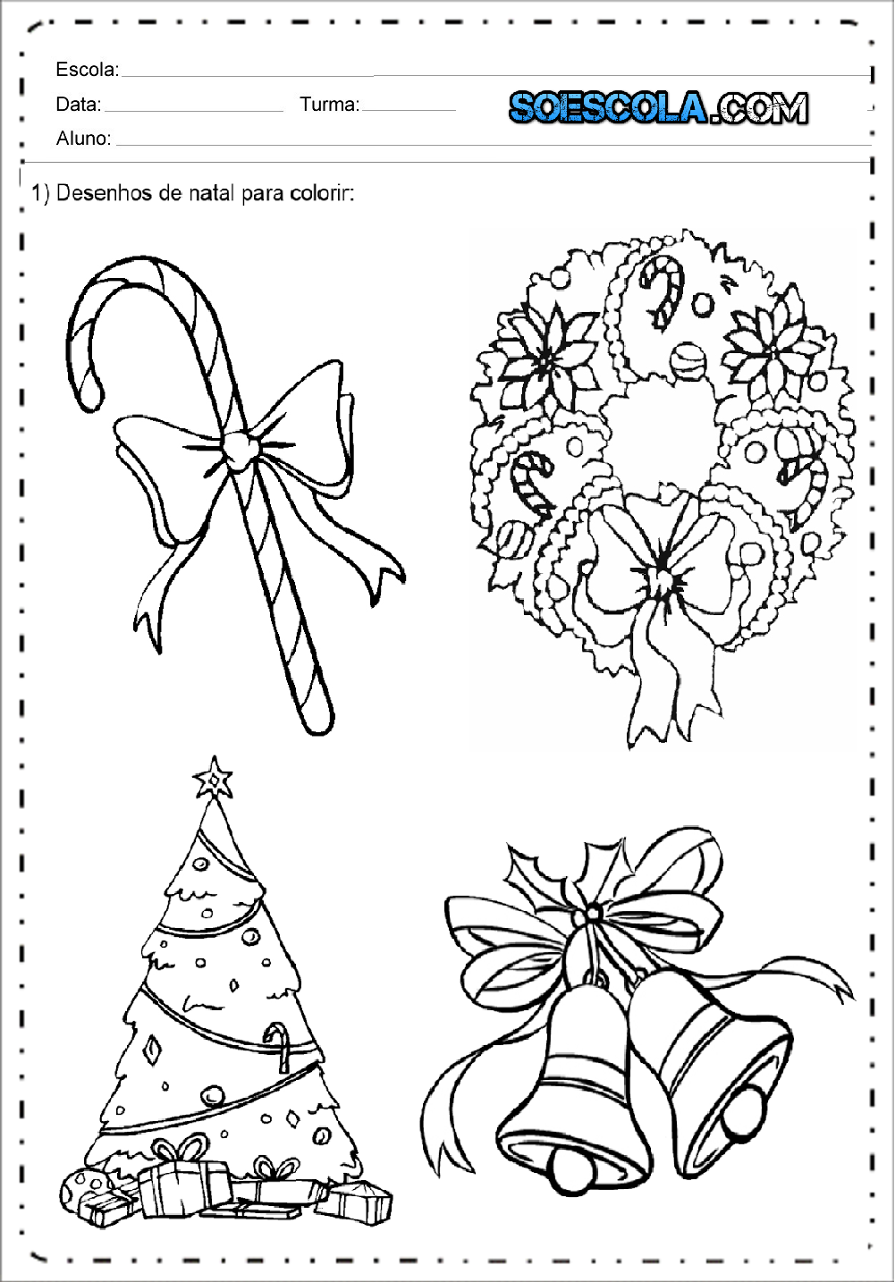 Desenhos de natal para colorir e imprimir – Desenhos Natalinos