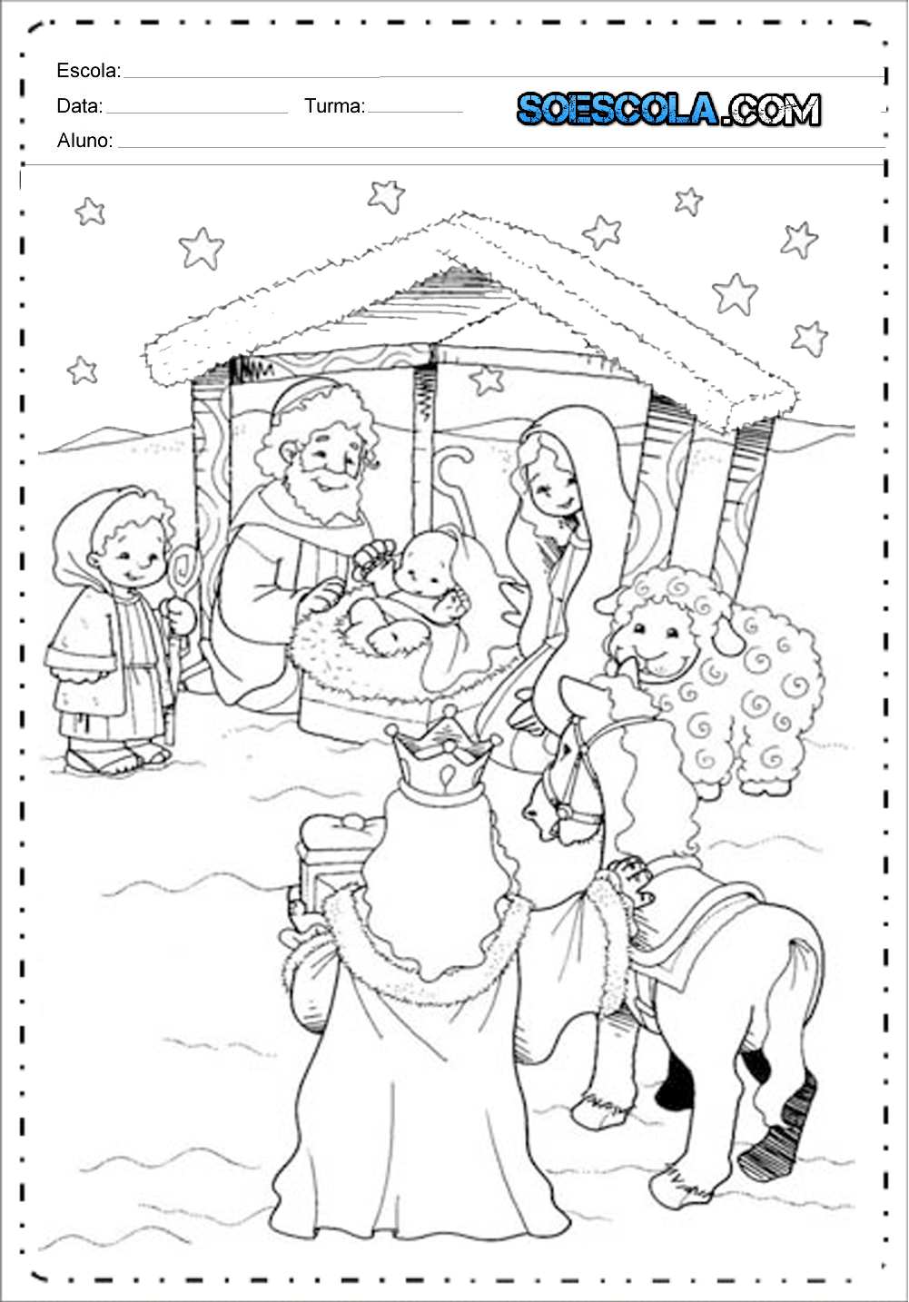 Desenhos Infantis De Natal Para Colorir 60 Folhas Soltas Tamanho A4  Pinturas Natalinas, Papai Noel, Árvore De Natal, Bonecos De Neve, Jesus,  Manjedoura, Presépio