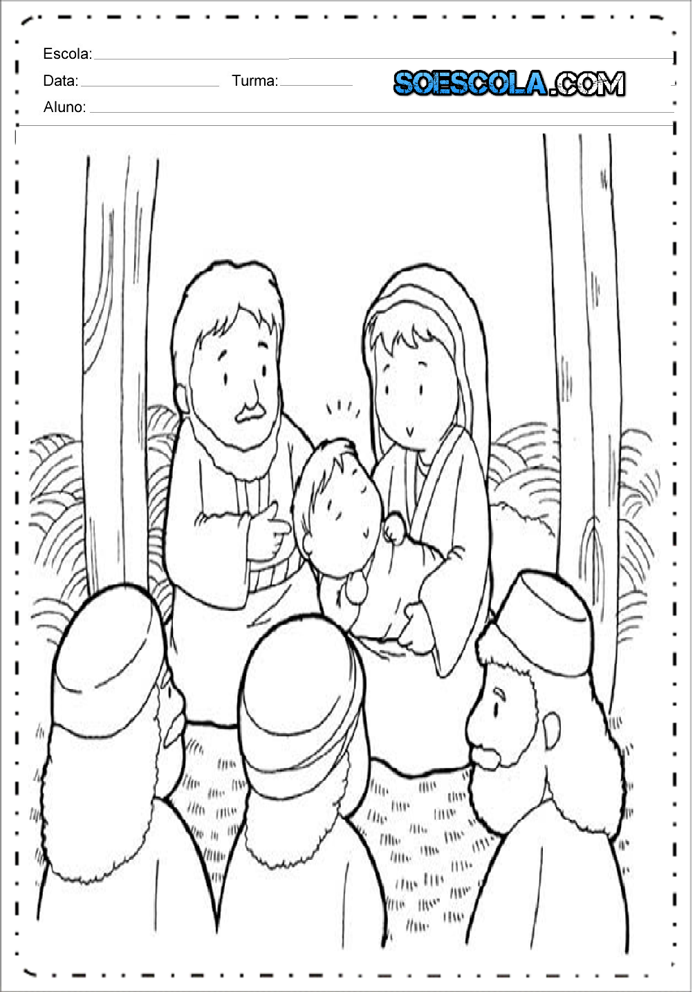 Desenhos de Presépio de Natal para colorir e imprimir em PDF