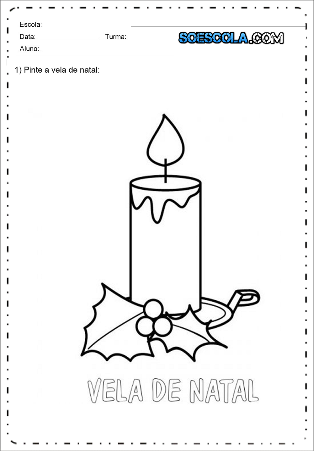 Desenhos de Velas de Natal para colorir e imprimir - Desenhos Natalinos