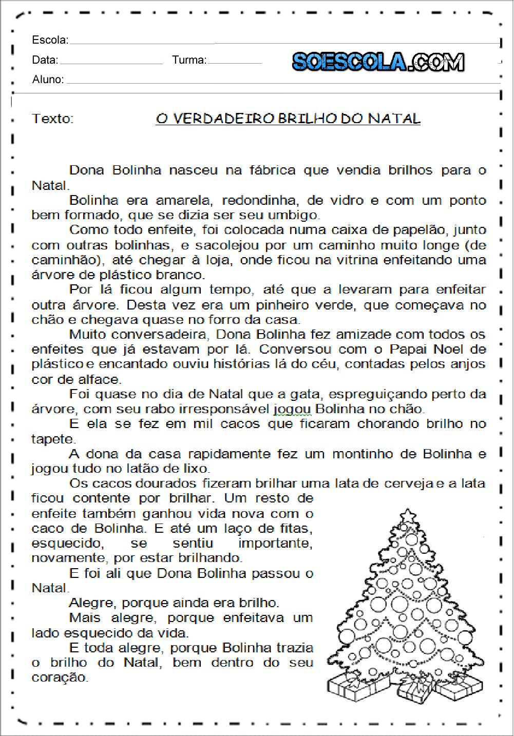 UM BREVE RELATO SOBRE A VINDA DE JESUS EM TEXTO DE NATAL EM INGLÊS