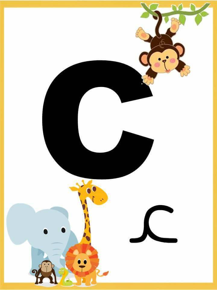 Alfabeto com Letra Bastão e Cursiva - Alfabeto Ilustrado para imprimir