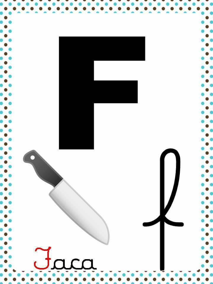 Alfabeto com Letra Cursiva e Bastão para imprimir - Fichas Ilustradas