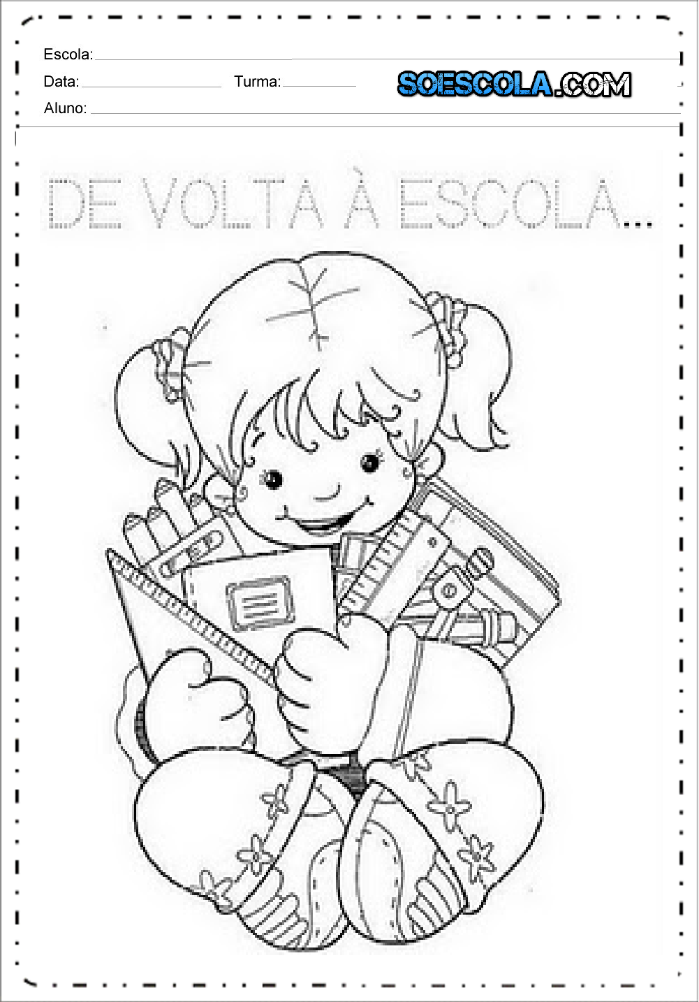 Desenhos para colorir volta às aulas - Para imprimir