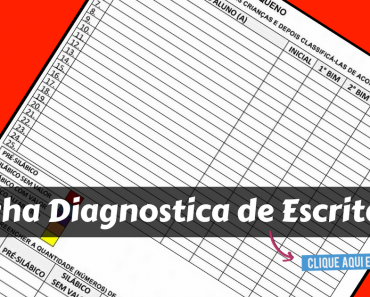Ficha Diagnostica de Escrita para imprimir e baixar