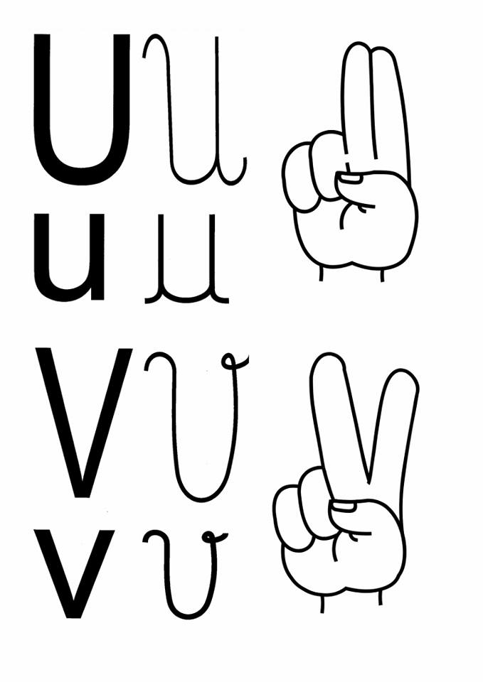Alfabeto em Libras com 4 tipos de letras