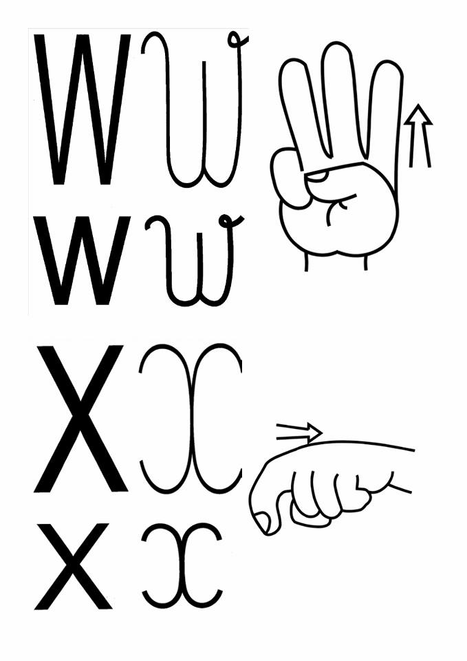 Alfabeto em Libras com 4 tipos de letras